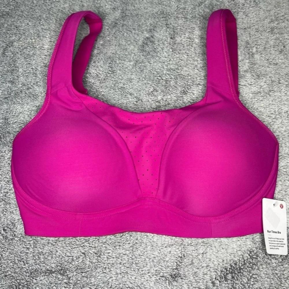 Lululemon athletica raspberry sports bra run times magenta nwt 38DDD 38D strappy - Picture 5 of 5